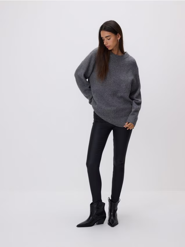 Reserved - Gładki sweter - szary
