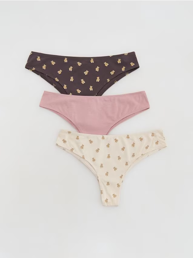 Reserved - Majtki typu brazyliany 3 pack - brudny róż