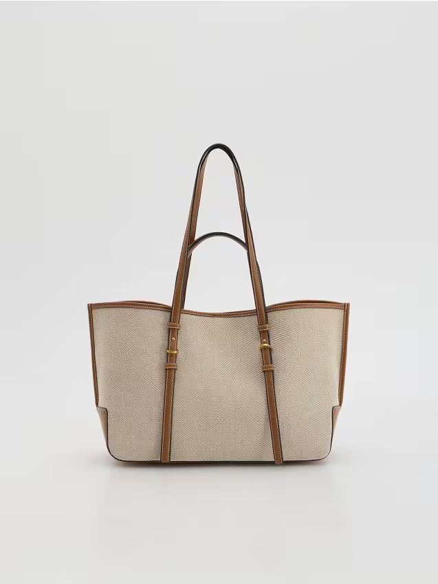 Reserved - Torebka shopper - brązowy