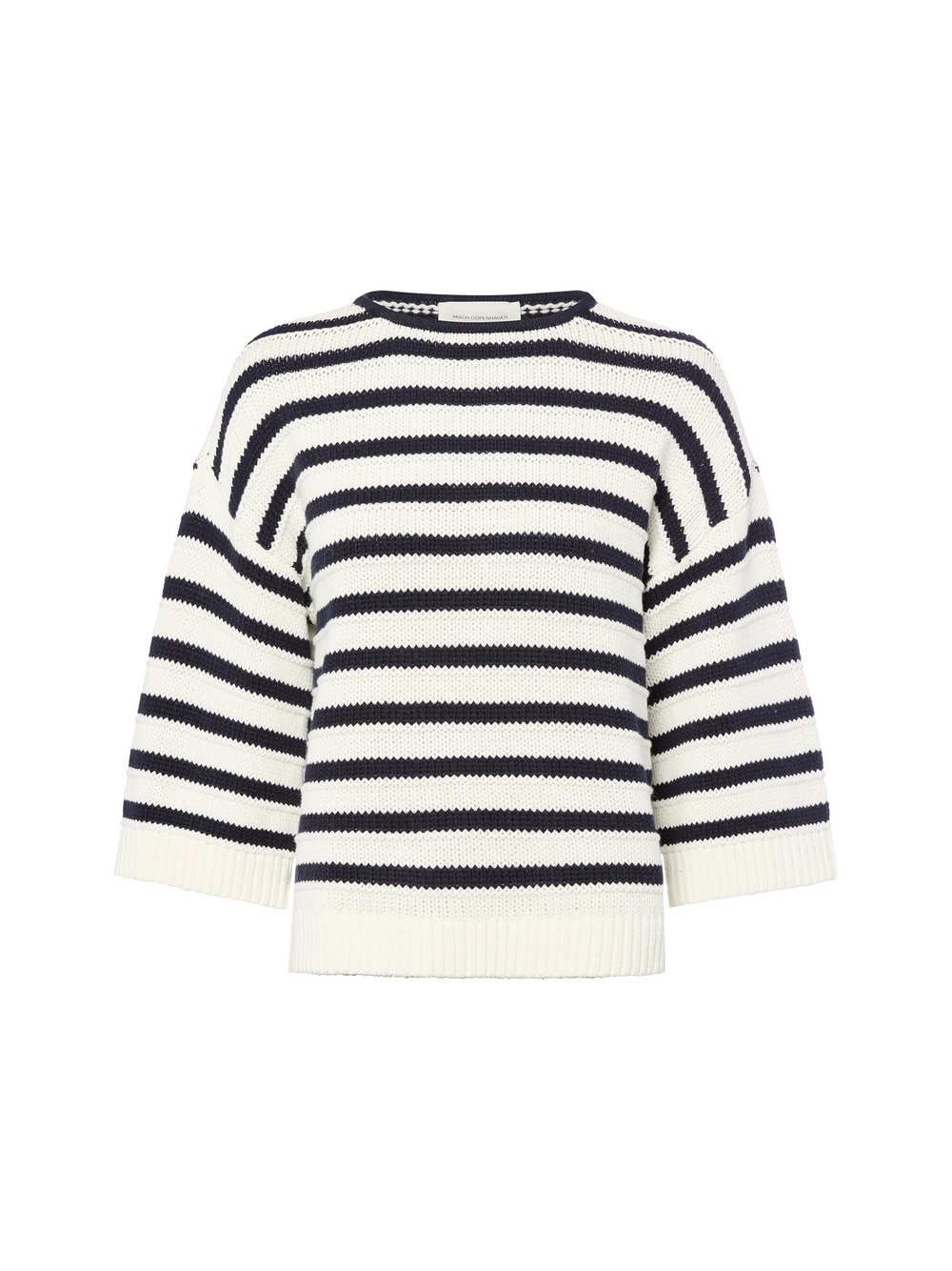 Msch Copenhagen Damski sweter z dzianiny - MSCHLeika Jillena Kobiety dzianina grubo tkana niebieski|biały, M/L