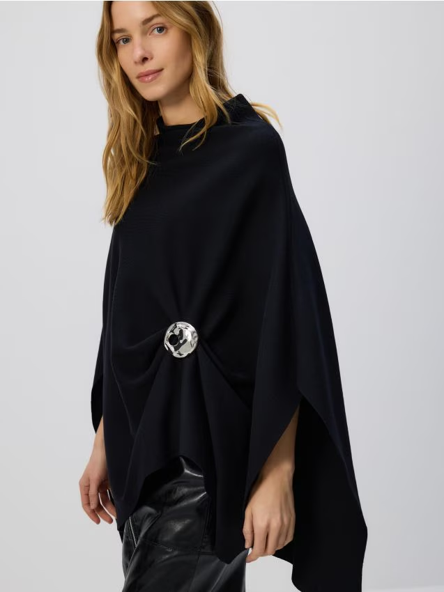 Reserved - Sweter ponczo - czarny