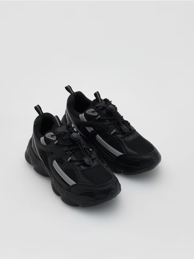 Reserved - Sneakersy reflective - czarny