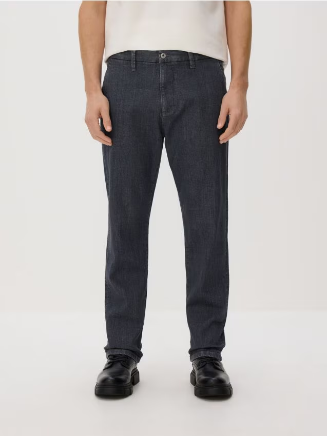 Reserved - Jeansy straight fit - szary