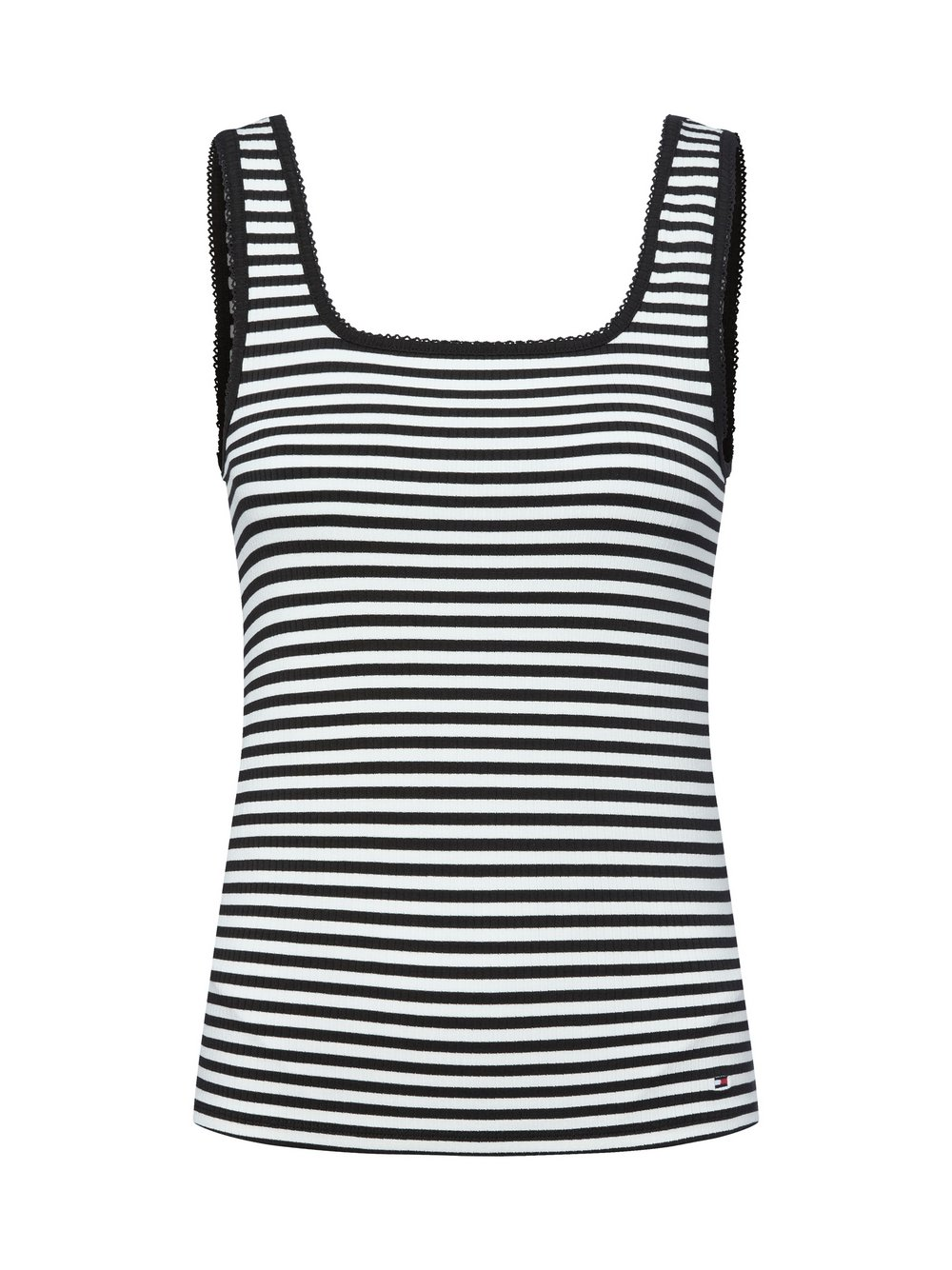Tommy Hilfiger Top damski Kobiety Dżersej czarny|biały, XS