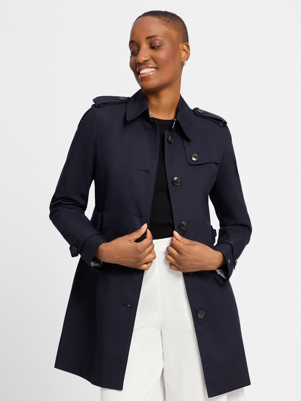 Tommy Hilfiger Płaszcz damski Kobiety Bawełna niebieski, M