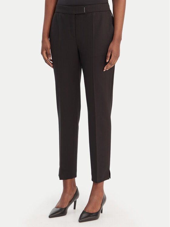 BOSS Spodnie materiałowe Tapria-Crop 50556341 Czarny Slim Fit
