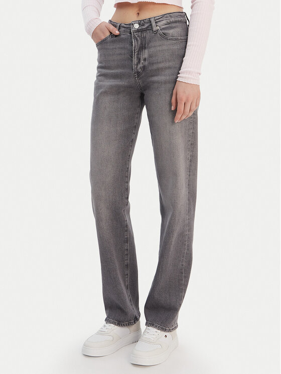 Tommy Jeans Jeansy Kira DW0DW22424 Szary Straight Fit