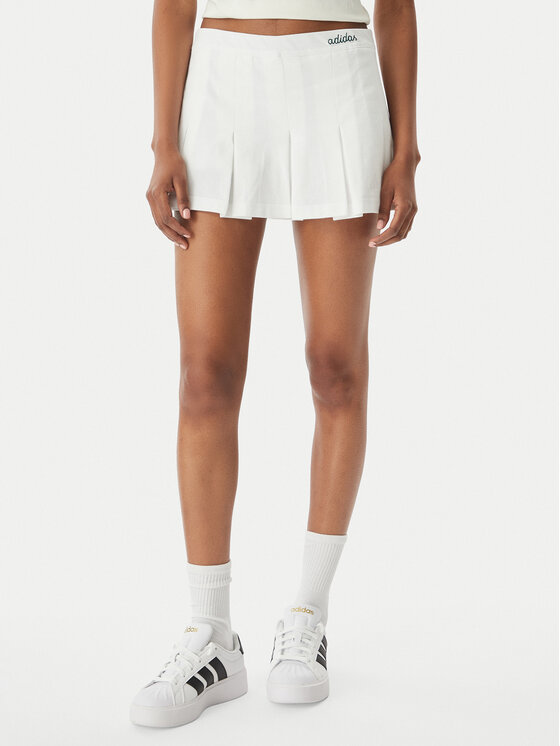 adidas Spódnica plisowana Seasonal Essentials Colorpop JZ0193 Biały Loose Fit
