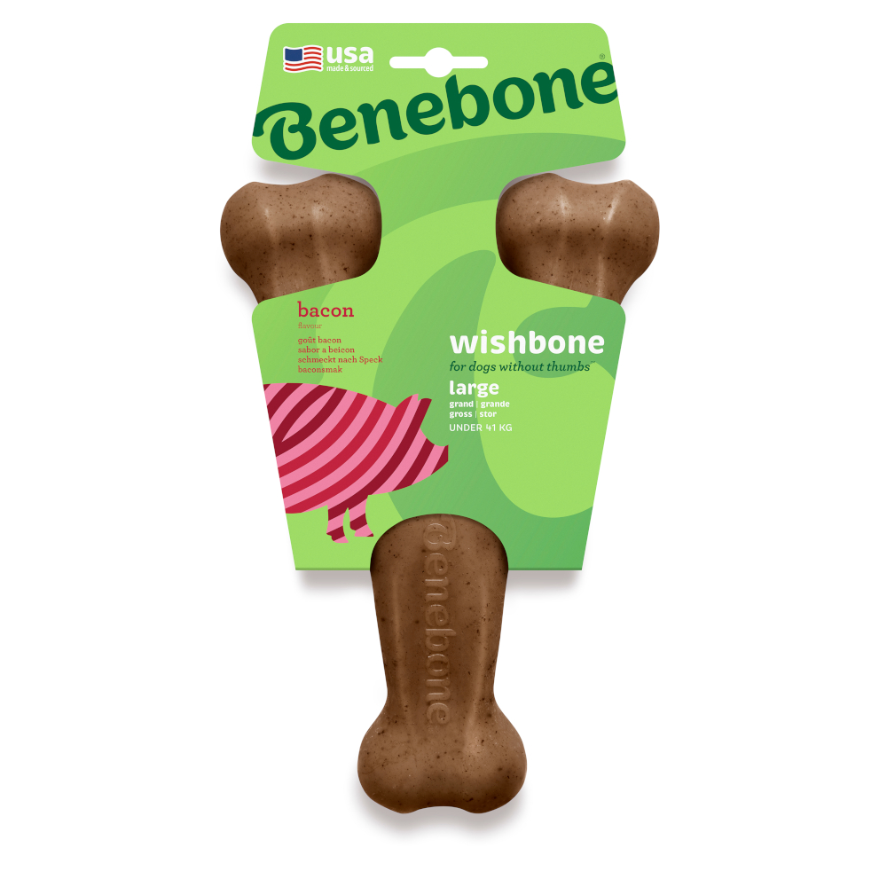 Benebone Wishbone Bacon - Large: ok. dł. 25 x szer. 14,5 x wys. 5 cm