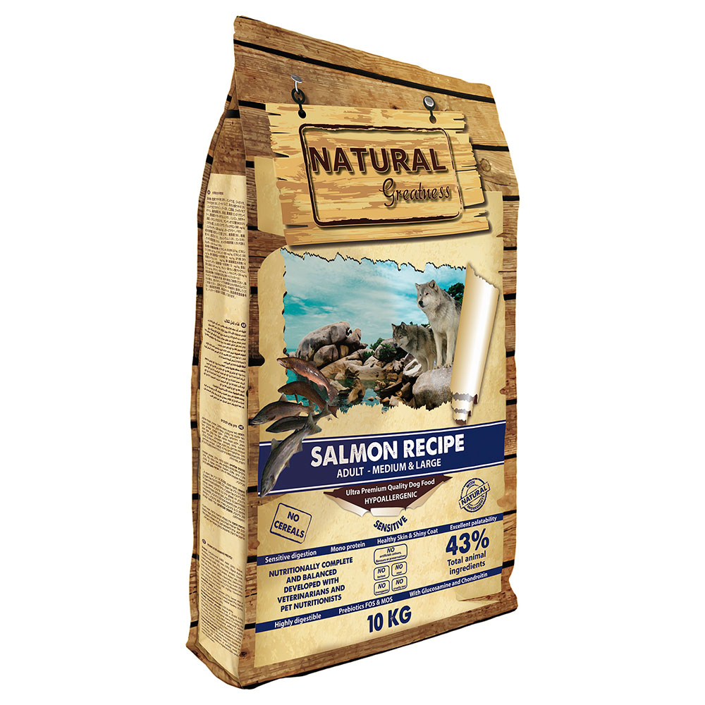 Natural Greatness Karma dla psów z łososiem - Podwójne opakowanie 2 x 10 kg