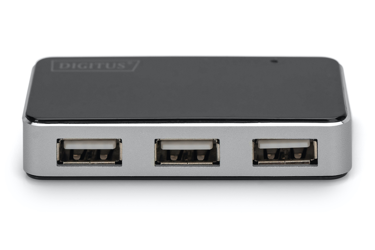 Hub USB 2.0 4-portowy, pasywny, czarny, DIGITUS