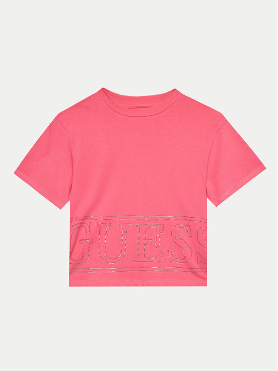 Guess T-Shirt J4YI17 K6YW4 Różowy Boxy Fit
