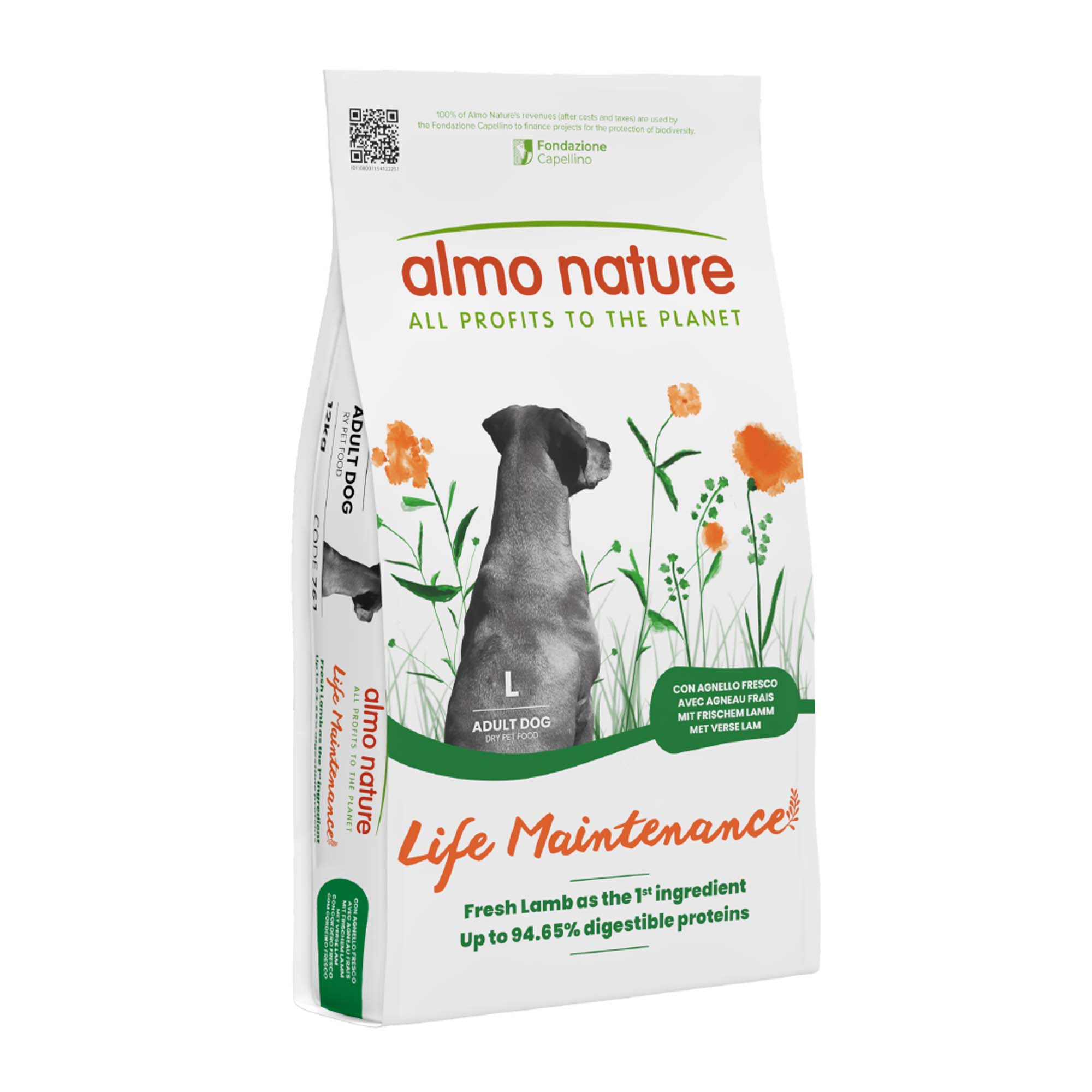 Almo Nature Adult Large, jagnięcina z ryżem - 2 x 12 kg