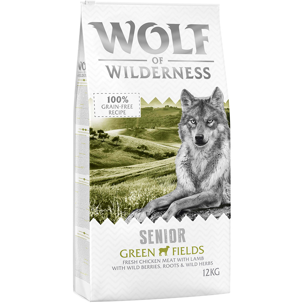 Wolf of Wilderness Senior "Green Fields", jagnięcina (bez zbóż) - 12 kg