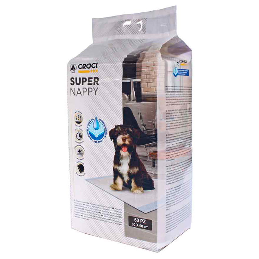 Croci Super Nappy, podkłady dla szczeniąt - Dł. x szer.: 90 x 60 cm, 50 szt., 2 x 50 szt.