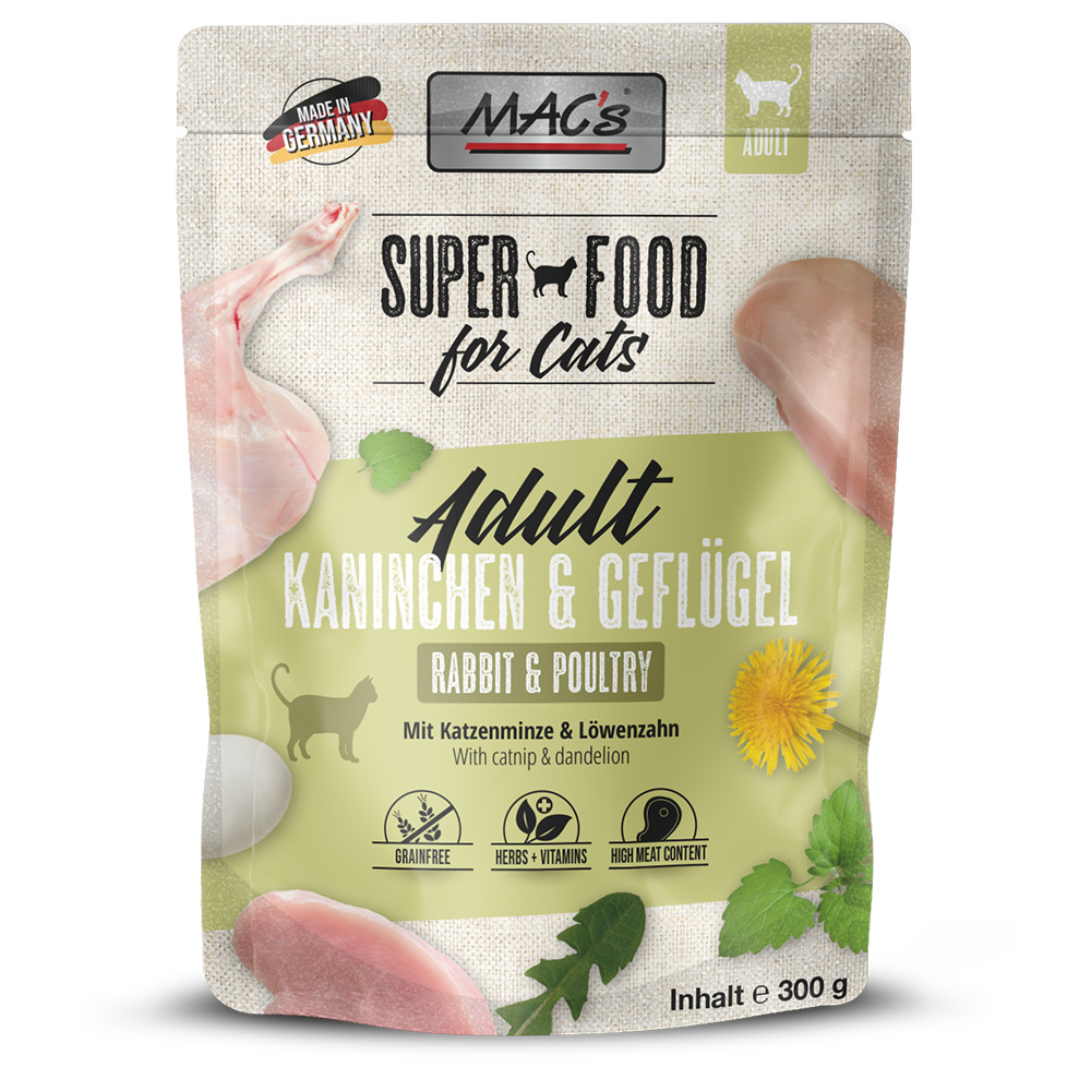 Pakiet mieszany MAC´s Cat w saszetkach, 24 x 300 g - Królik i drób