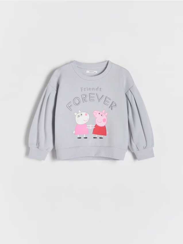 Reserved - Bawełniana bluza Świnka Peppa - jasnoniebieski