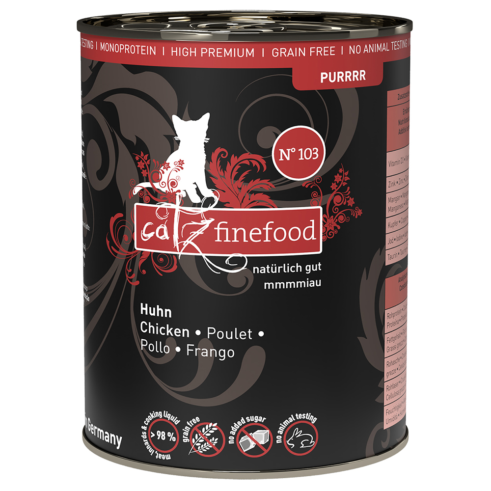 catz finefood Purrrr w puszkach, 12 x 400 g / 375 g - No. 103, kurczak (12 x 400 g)