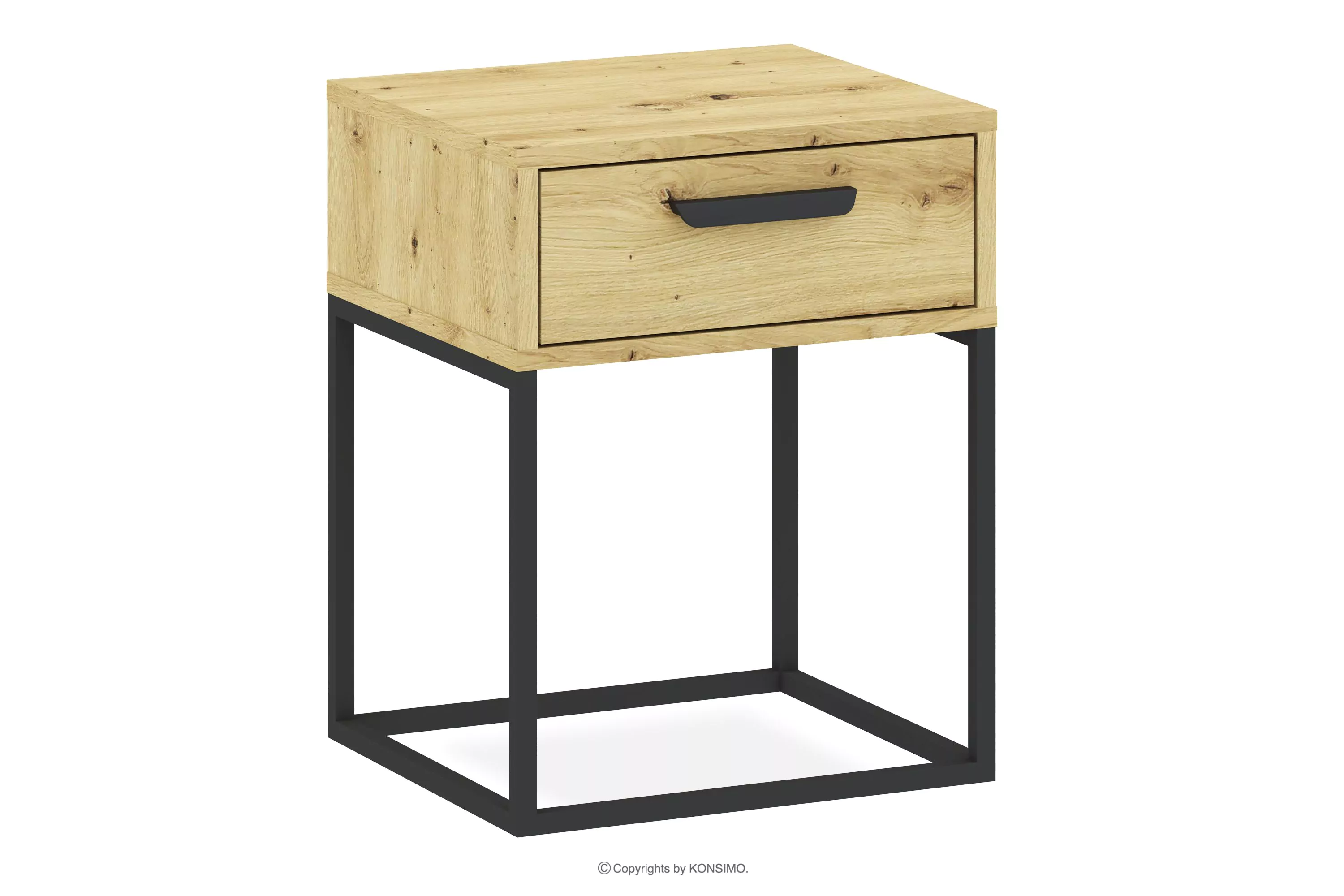 Nowoczesny stolik nocny z szufladą dąb artisan RECTUS miniaturka