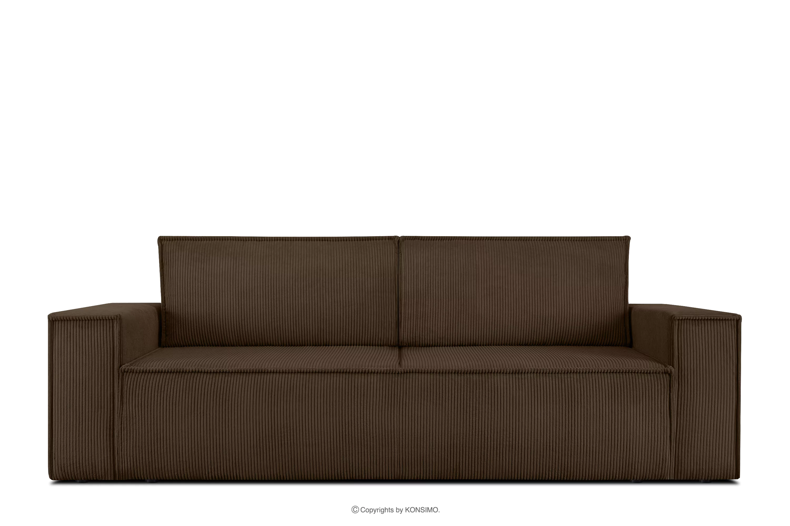 Sofa rozkładana 3 osobowa z pojemnikiem na pościel ciemny brązowy NAPI