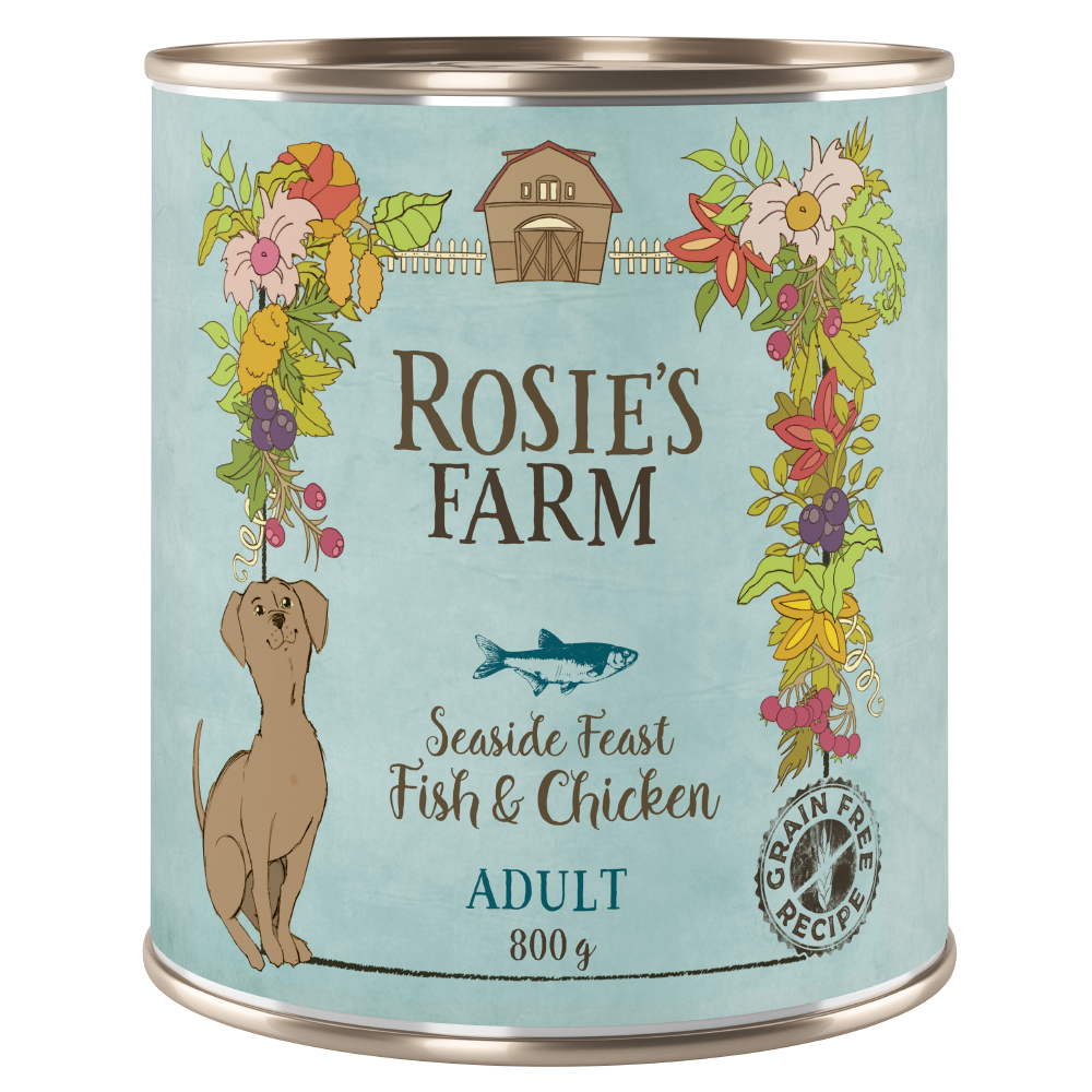 Pakiet Rosie's Farm Adult, 12 x 800 g  - Ryba i kurczak