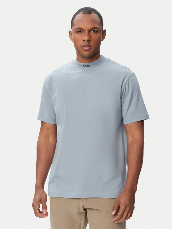 BOSS T-Shirt Tee Collar 50562120 Szary ciemny Relaxed Fit