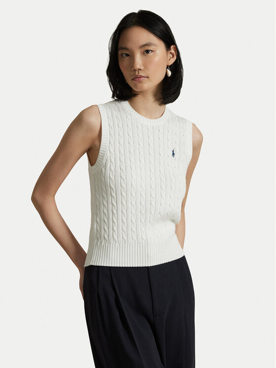 Polo Ralph Lauren Kamizelka 211971882001 Biały Slim Fit