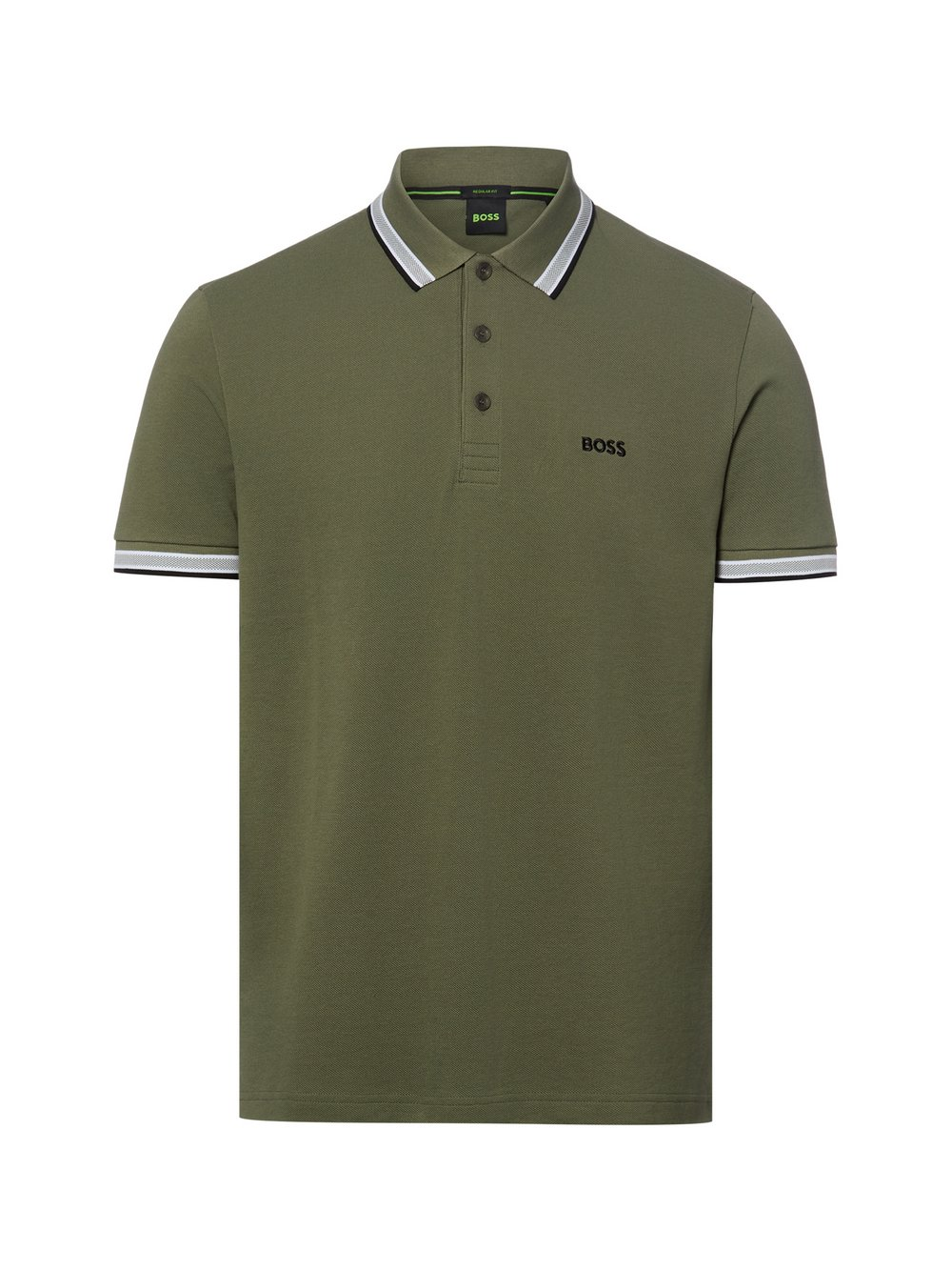 BOSS Green Męska koszulka polo - Paddy Mężczyźni Bawełna (100%) zielony, M