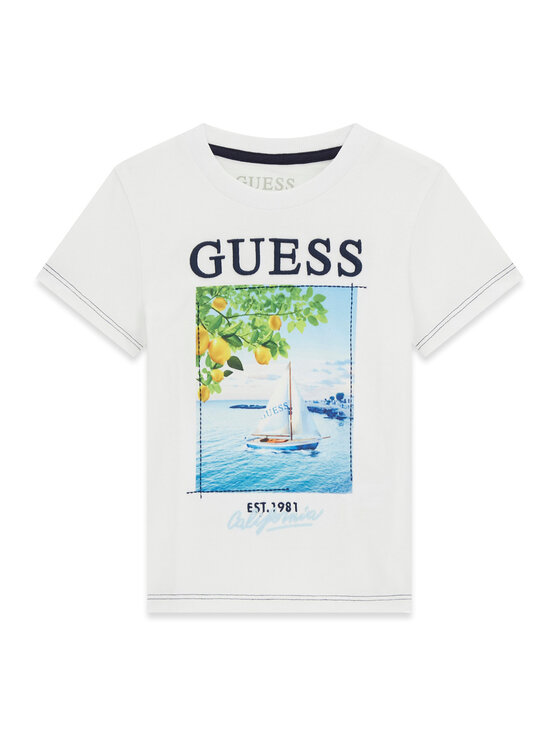 Guess T-Shirt N6GI07 K8HM4 Biały Regular Fit