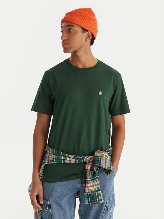 Element T-Shirt Icon Embroidery ELYKT00168 Zielony ciemny Regular Fit