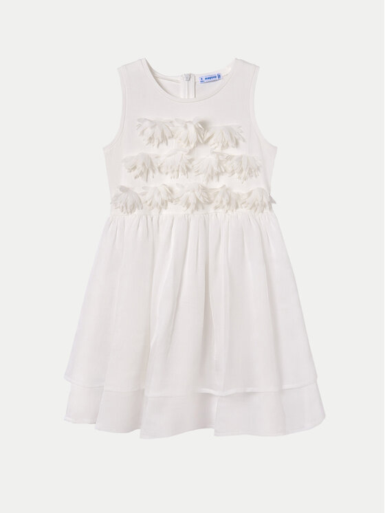Mayoral Sukienka codzienna 06968 Écru Regular Fit