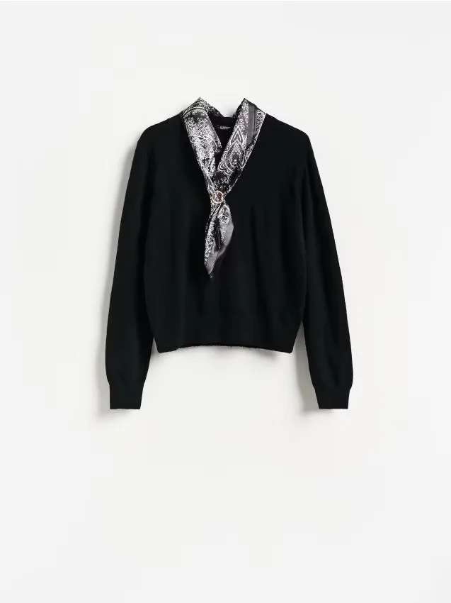 Reserved - Sweter z dodatkiem wełny - czarny