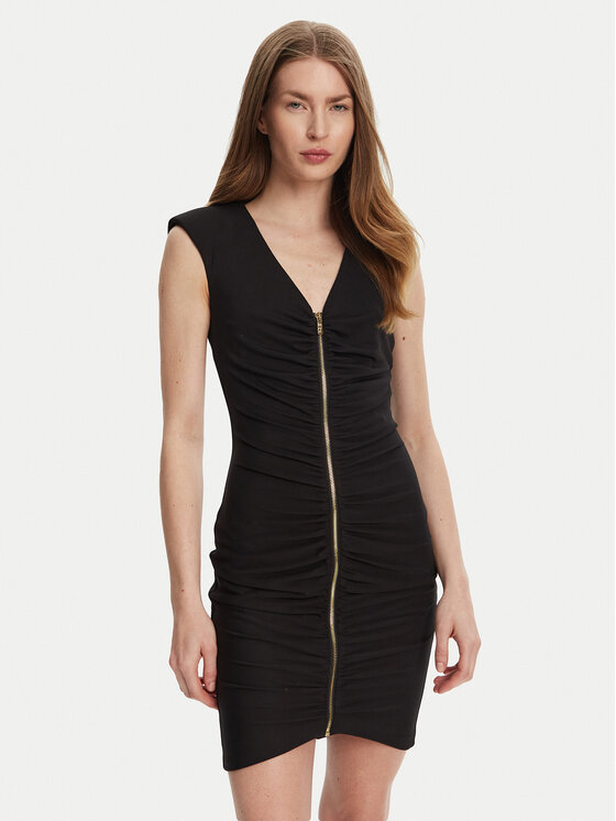 Just Cavalli Sukienka koktajlowa 78PAO949 Czarny Slim Fit