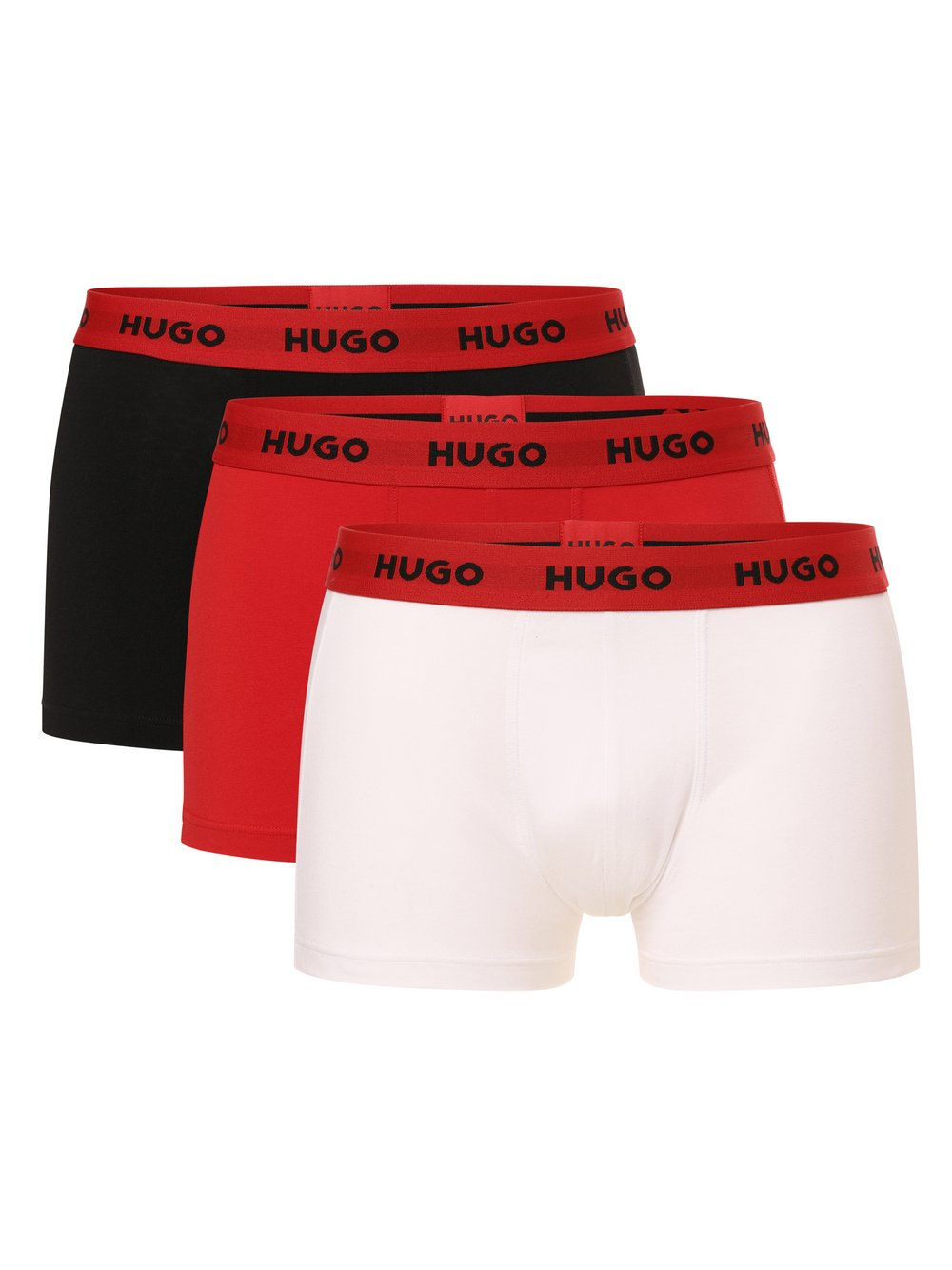 HUGO Obcisłe bokserki pakowane po 3 szt. Mężczyźni Bawełna czarny|biały|czerwony, XL