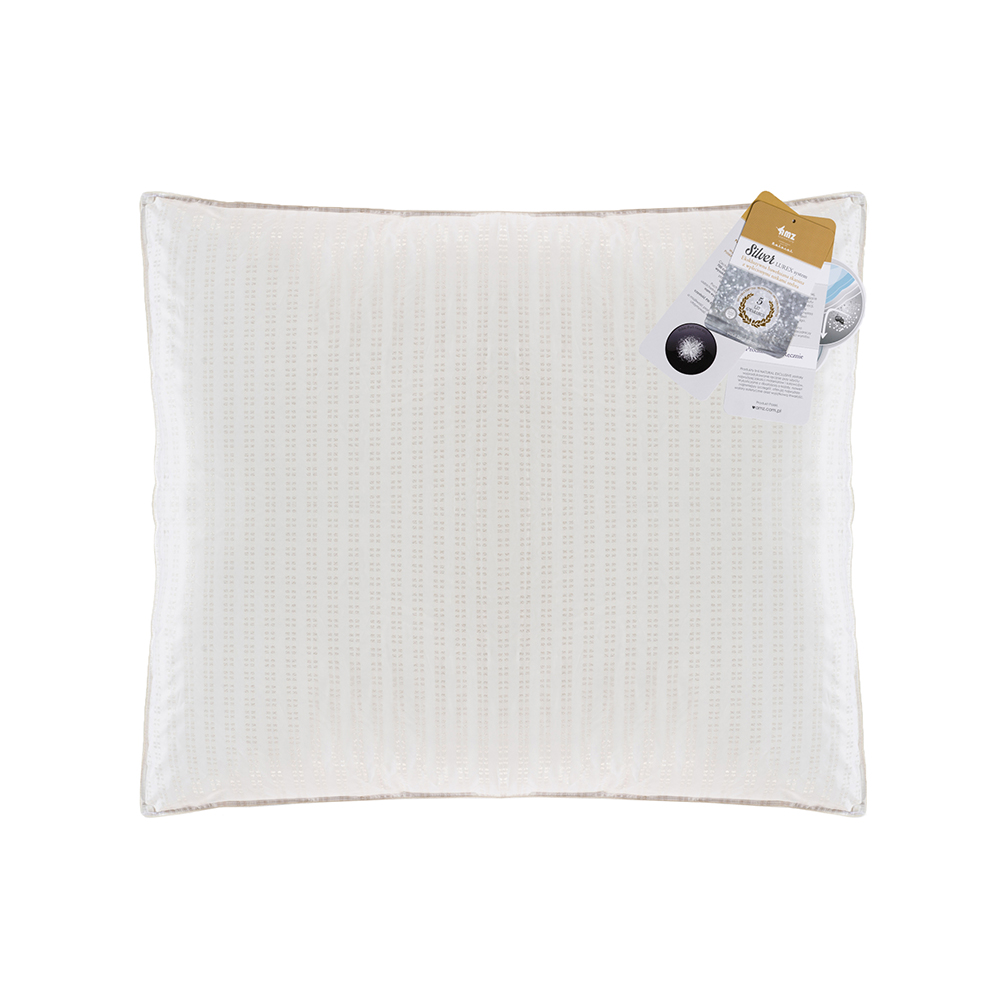 Poduszka Exclusive Silver AMZ 70x80 cm Jednokomorowa puch gęsi 90%, bawełna 85%, Lurex Silver 15%