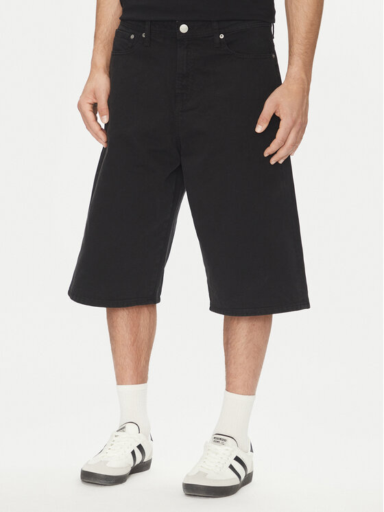 Jack & Jones Szorty jeansowe Owen 12277167 Czarny Baggy Fit