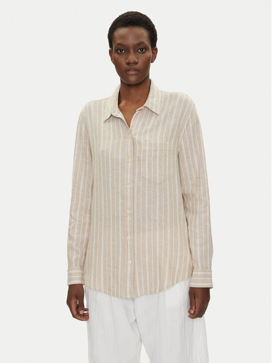 Gap Koszula 885287-13 Beżowy Regular Fit