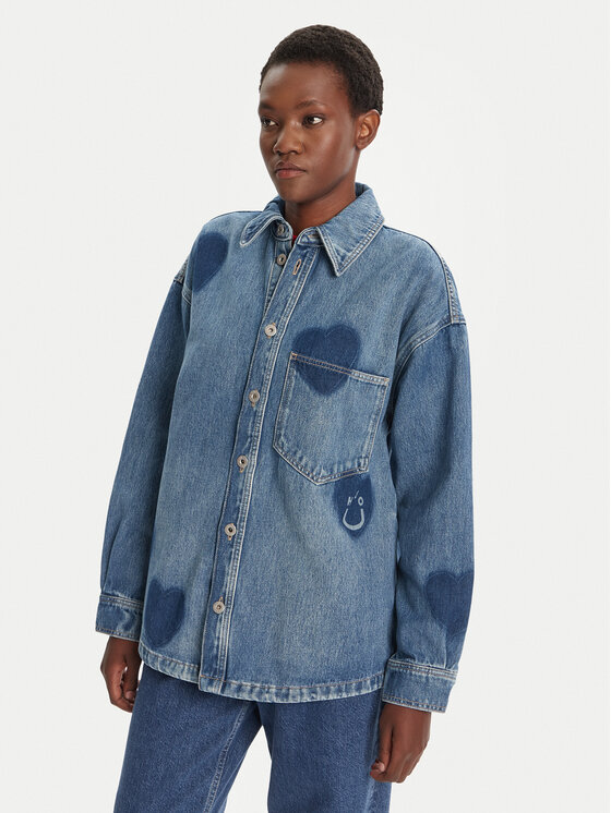 HUGO Koszula jeansowa Garesa_2_B 50544492 Niebieski Relaxed Fit
