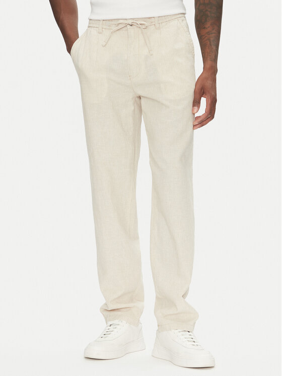 Lindbergh Spodnie materiałowe 30-003030 Beżowy Relaxed Fit