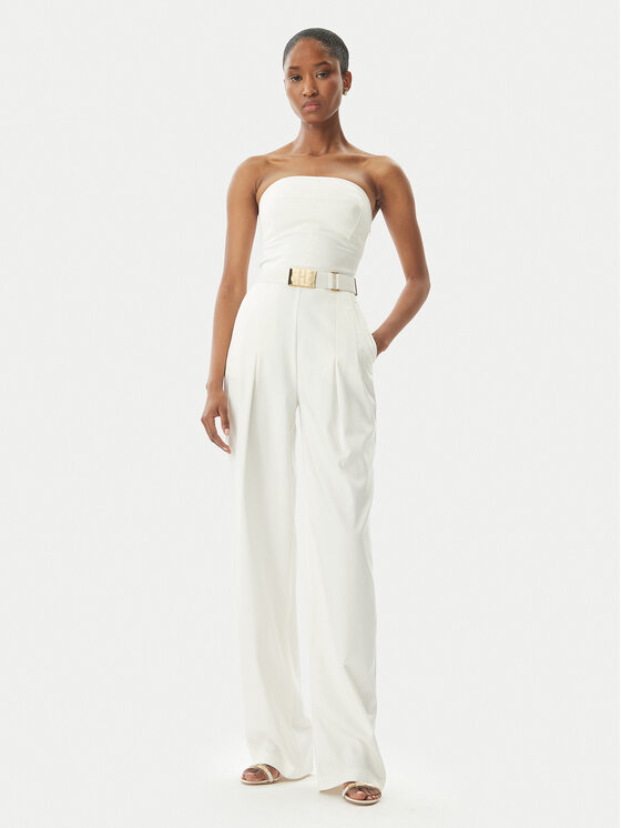 Elisabetta Franchi Kombinezon TU05152E2 100 Écru Regular Fit