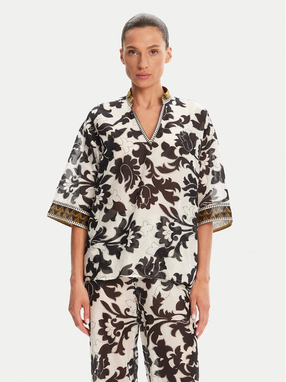 Devotion TWINS Bluzka Ethnic 025.004G Czarny Loose Fit