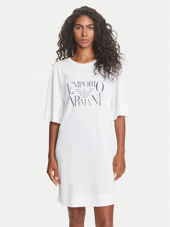 Emporio Armani Sukienka codzienna EW000618 AF12187 U1131 Biały Loose Fit