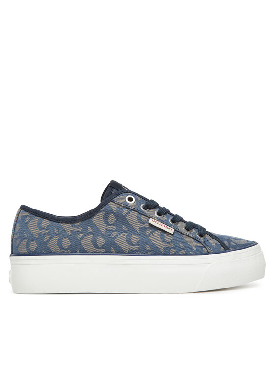 Calvin Klein Jeans Sneakersy Vulc Flatf Jacquard YW0YW01965 Granatowy
