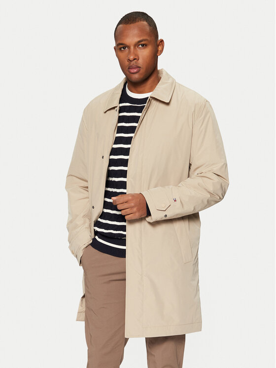 Tommy Hilfiger Płaszcz przejściowy MW0MW37651 Beżowy Regular Fit