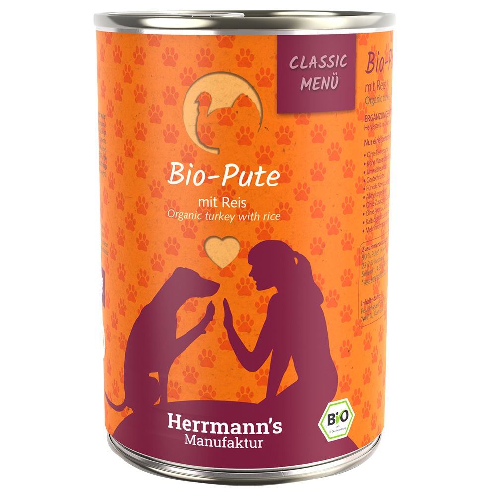 Korzystny pakiet Herrmann's Classic Menu / Bio-Menu, 24 x 400 g - Bioindyk z bioryżem