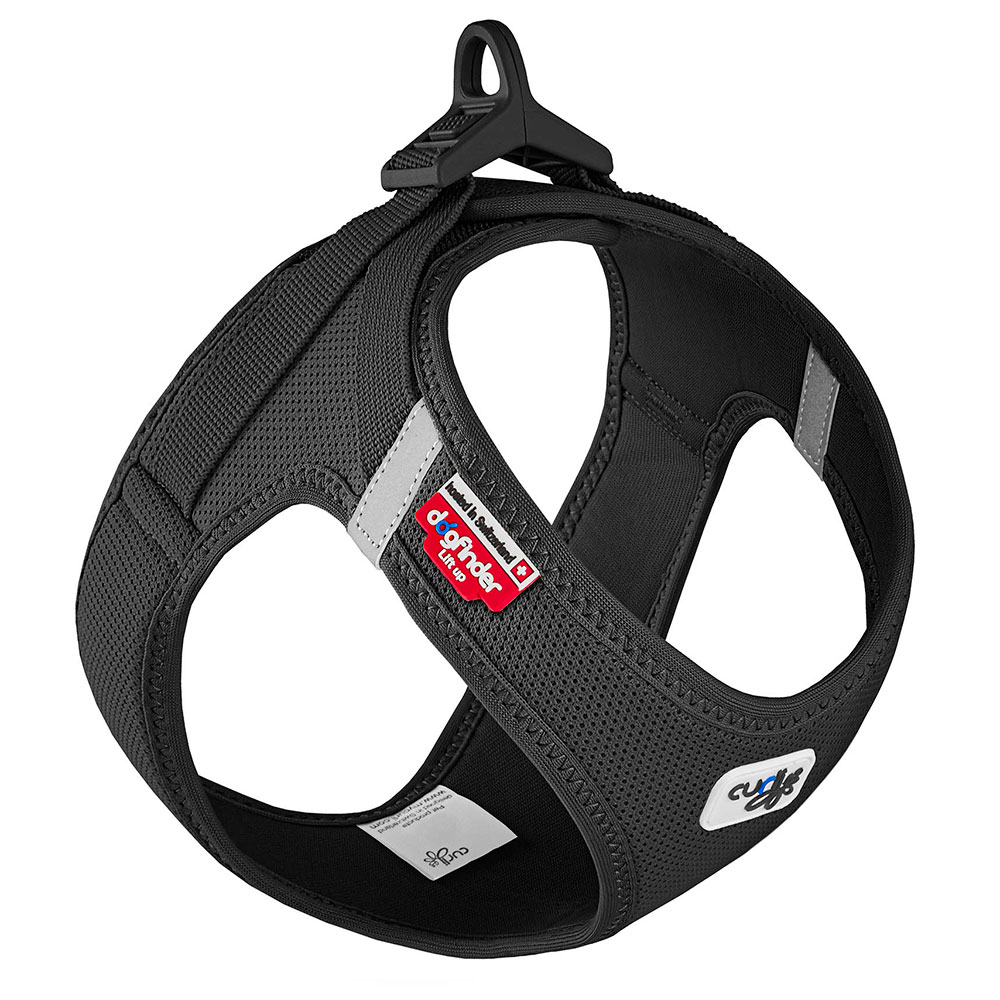 Szelki Curli Vest Clasp Air-Mesh, czarne - Rozmiar M: obwód klatki piersiowej 43,4 - 49 cm