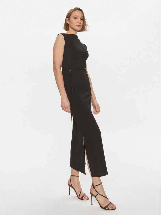 Calvin Klein Sukienka letnia Crinkled K20K206545 Czarny Regular Fit