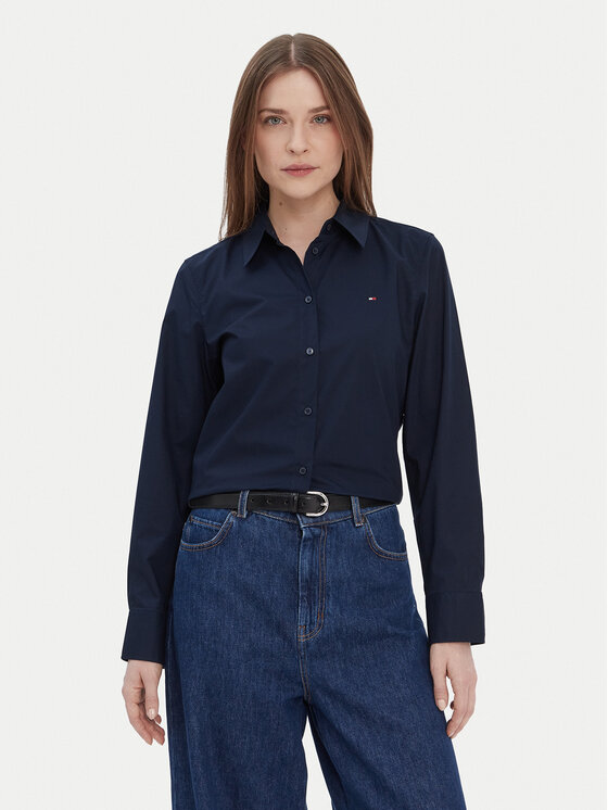 Tommy Hilfiger Koszula WW0WW43577 Granatowy Regular Fit