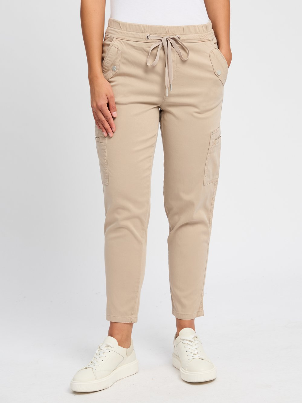 Street One Damskie spodnie cargo - Bonny Kobiety Lyocell szary, 44-28