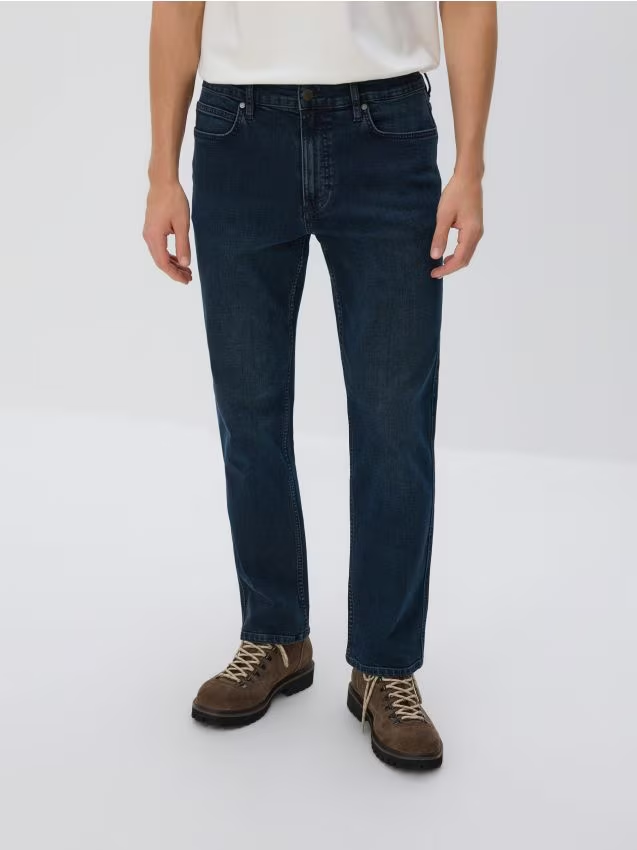 Reserved - Jeansy straight fit - ciemnoniebieski